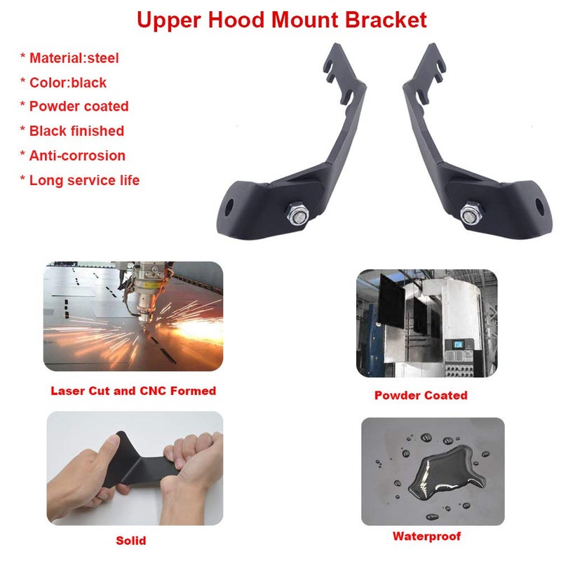 Wsays XJMOTO Upper Hood Ditch Side Pillar Work Led Light Pod Mount Bracket Compatible with Toyota Tacoma 1995-2004 - Image 2